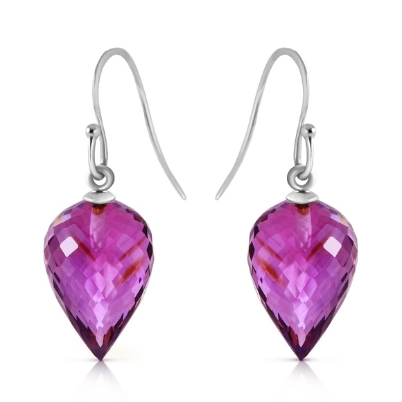 Galaxy Gold Products Jewelry - EARRINGS WITH NATURAL POINTY BRIOLETTE AMETHYSTS